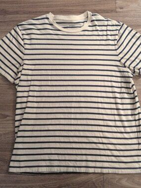 J.Crew slim washed  XL navy & cream t-shirt tee mens